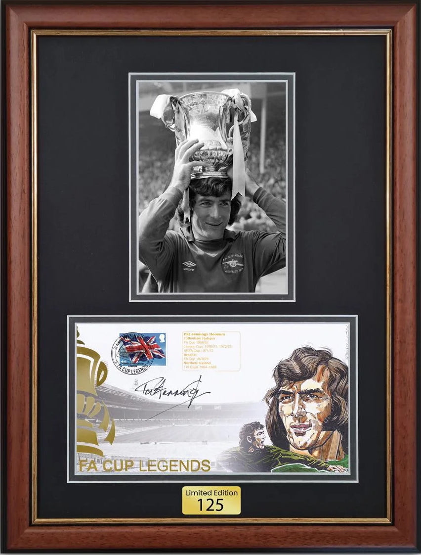 Pat Jennings, Arsenal Legend, Hand Signed Framed First Day Cover With COA