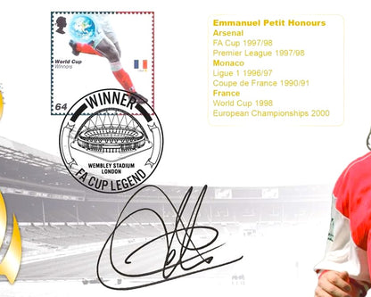 Emmanuel Petit, Arsenal, France Legend, Hand Signed First Day Cover & COA
