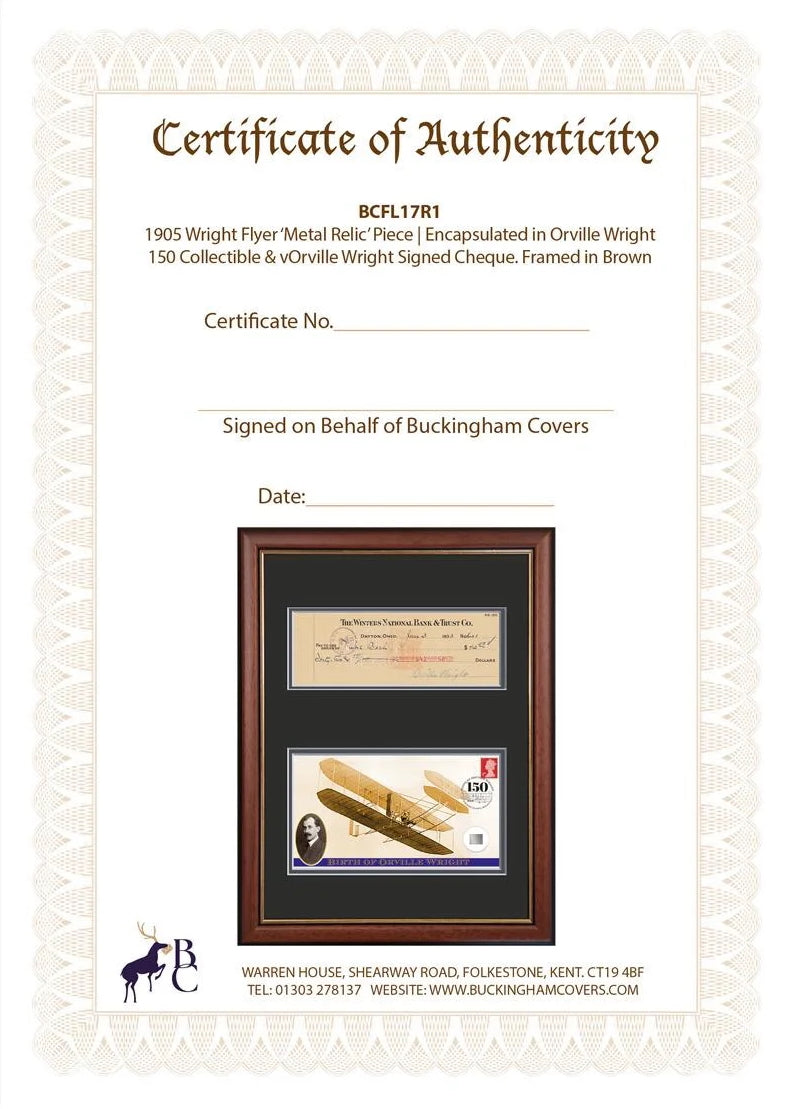 The 'Wright Flyer', Actual Part Of The Plane, Orville Wright Signed, John Reznikoff Authenticated COA - True History