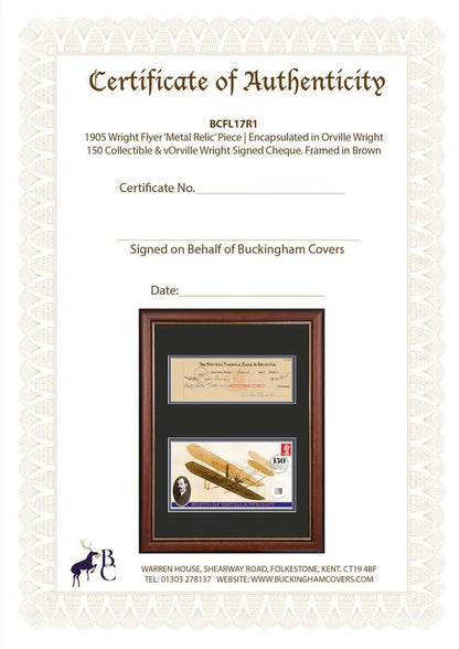 The 'Wright Flyer', Actual Part Of The Plane, Orville Wright Signed, John Reznikoff Authenticated COA - True History