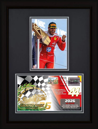 Lewis Hamilton, F1 Legend, Spanish Ferrari Victory Framed 40cm x 30cm First Day Cover