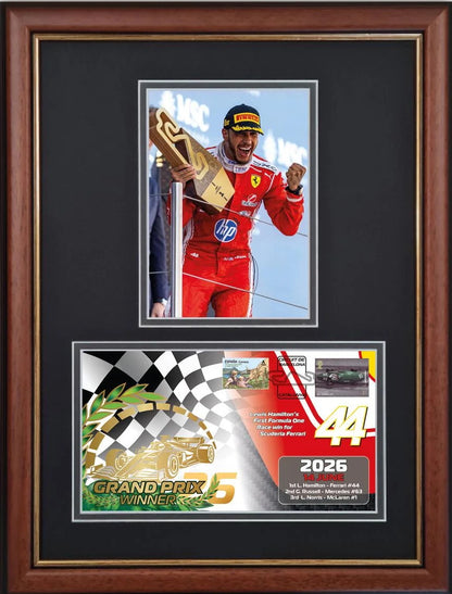 Lewis Hamilton, F1 Legend, Spanish Ferrari Victory Framed 40cm x 30cm First Day Cover