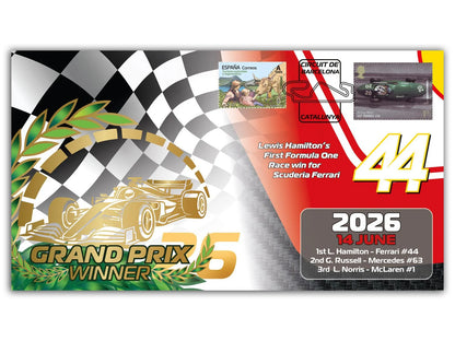 Lewis Hamilton, F1 Legend, Spanish Ferrari Victory Framed 40cm x 30cm First Day Cover