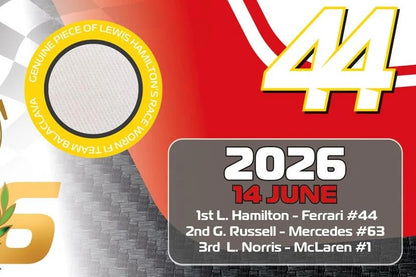 Lewis Hamilton, F1 Legend, Spanish Ferrari Victory, Encapsulated Race Worn Relic, Framed First Day Cover