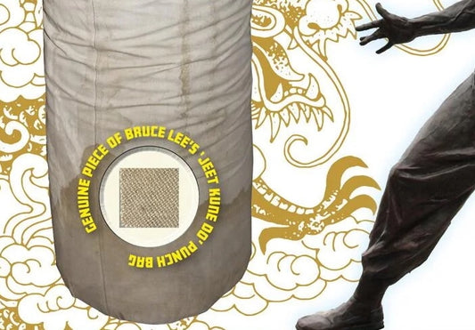 Bruce Lee; An Actual Piece Of His Used Kick Bag Relic FDC, John Reznikoff COA & Authenticated.