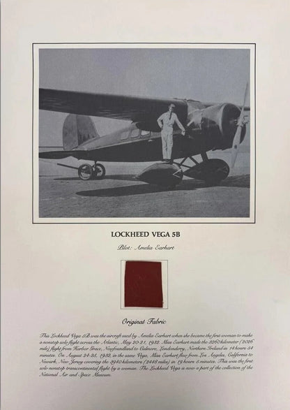 Amelia Earhart, Lockheed Vega 5B, Actual Part Of The Plane Relic, Authenticated COA - True History