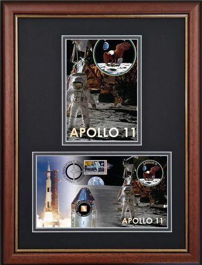 Apollo 11, An Actual Piece Of Flown Kapton Foil Mission Relic Framed FDC, John Reznikoff COA & Authenticated