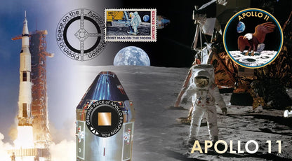 Apollo 11, An Actual Piece Of Flown Kapton Foil Mission Relic Framed FDC, John Reznikoff COA & Authenticated