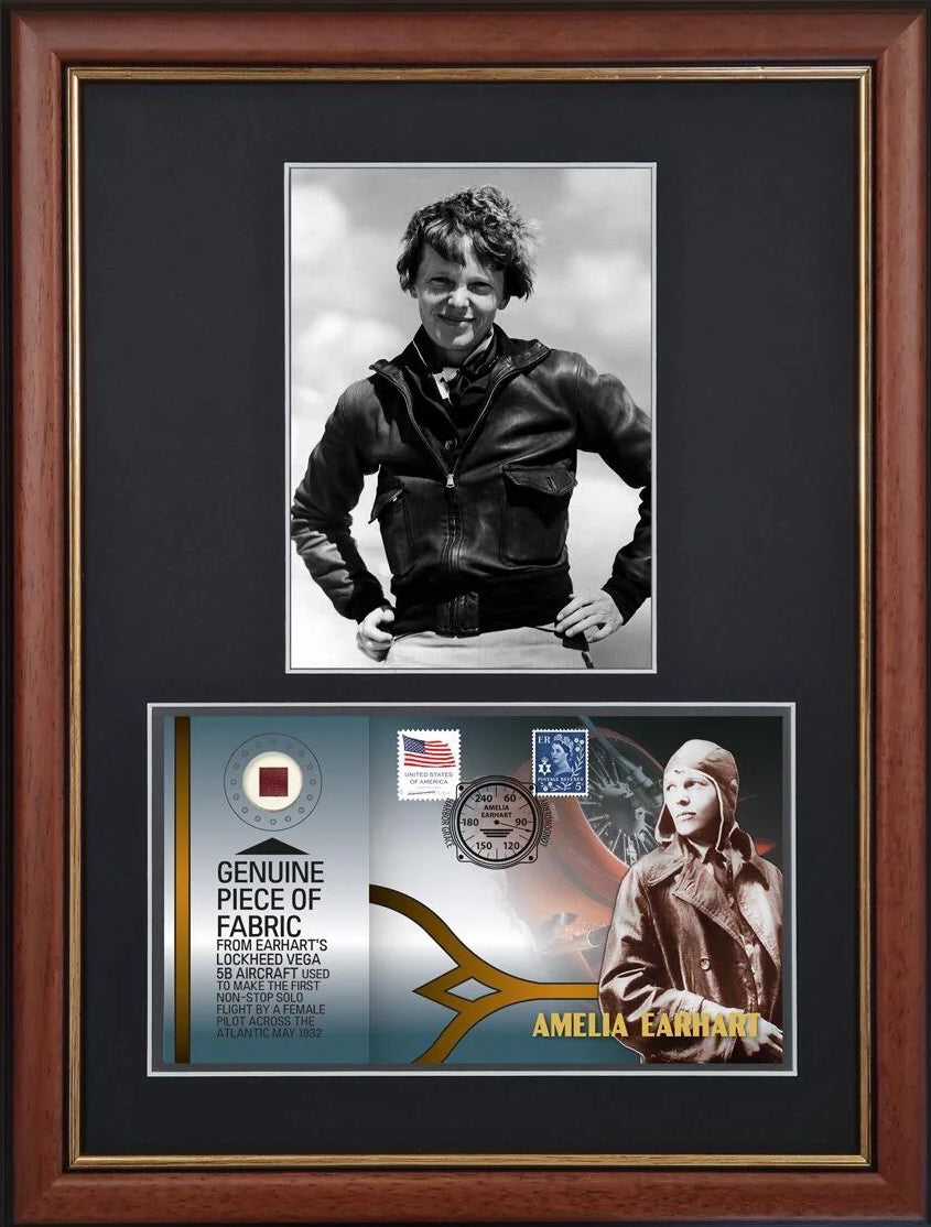 Amelia Earhart, Lockheed Vega 5B, Framed 40cm x 30cm Actual Part Of The Plane Relic, Authenticated COA