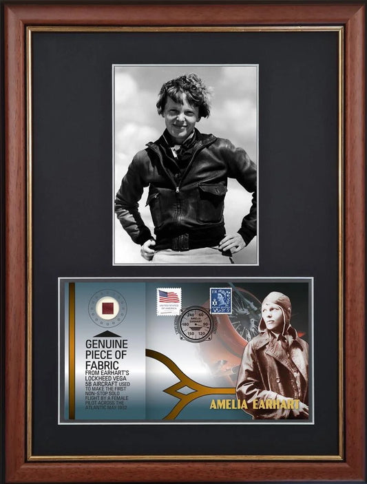 Amelia Earhart, Lockheed Vega 5B, Framed 40cm x 30cm Actual Part Of The Plane Relic, Authenticated COA