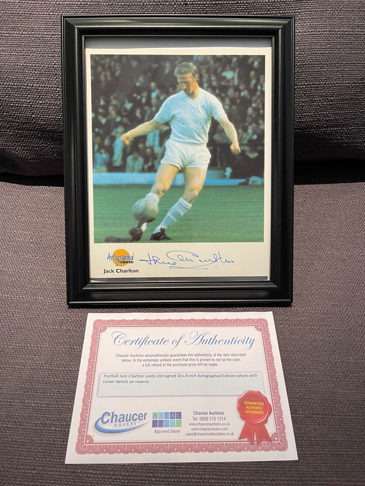 SIR JACK CHARLTON HAND SIGNED 'AUTOGRAPH SERIES' WITH COA