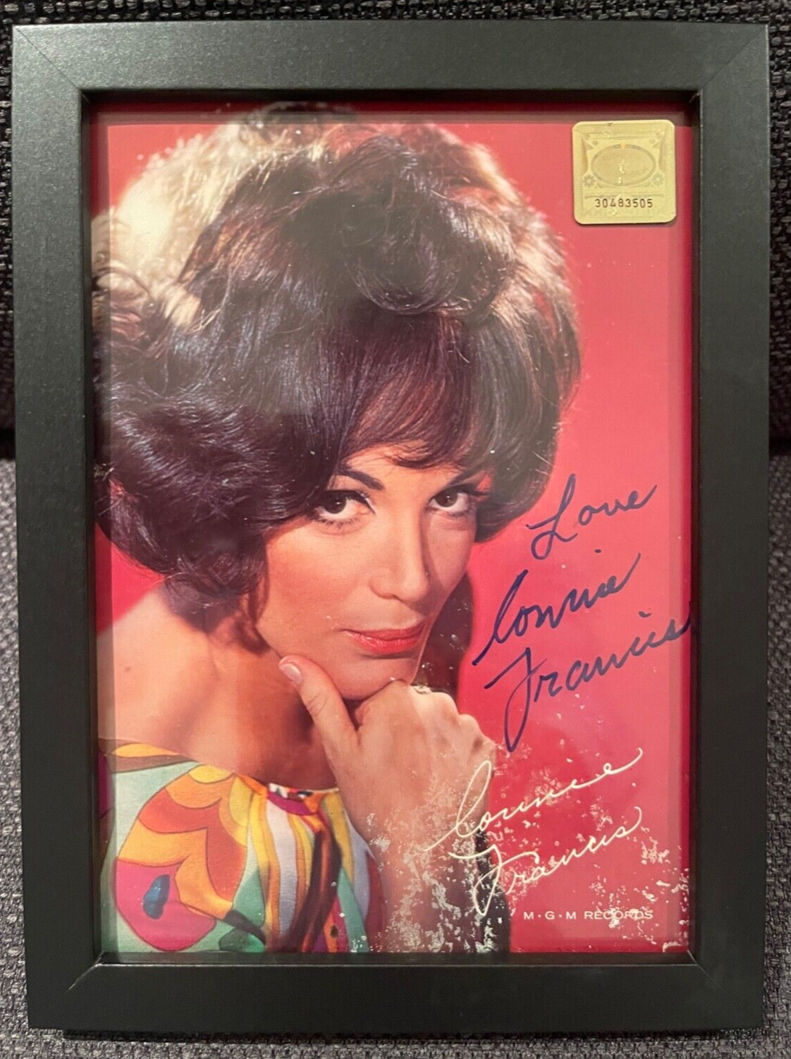 CONNIE FRANCIS HAND SIGNED FRAMED PHOTO WITH COA