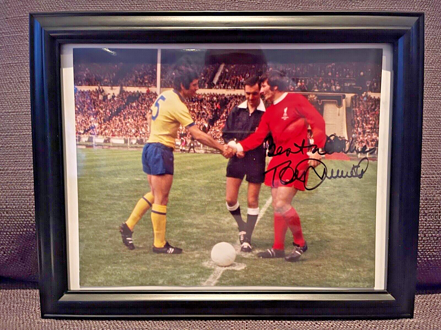 TOMMY SMITH - LIVERPOOL LEGEND HAND SIGNED PHOTO WITH AFTAL COA