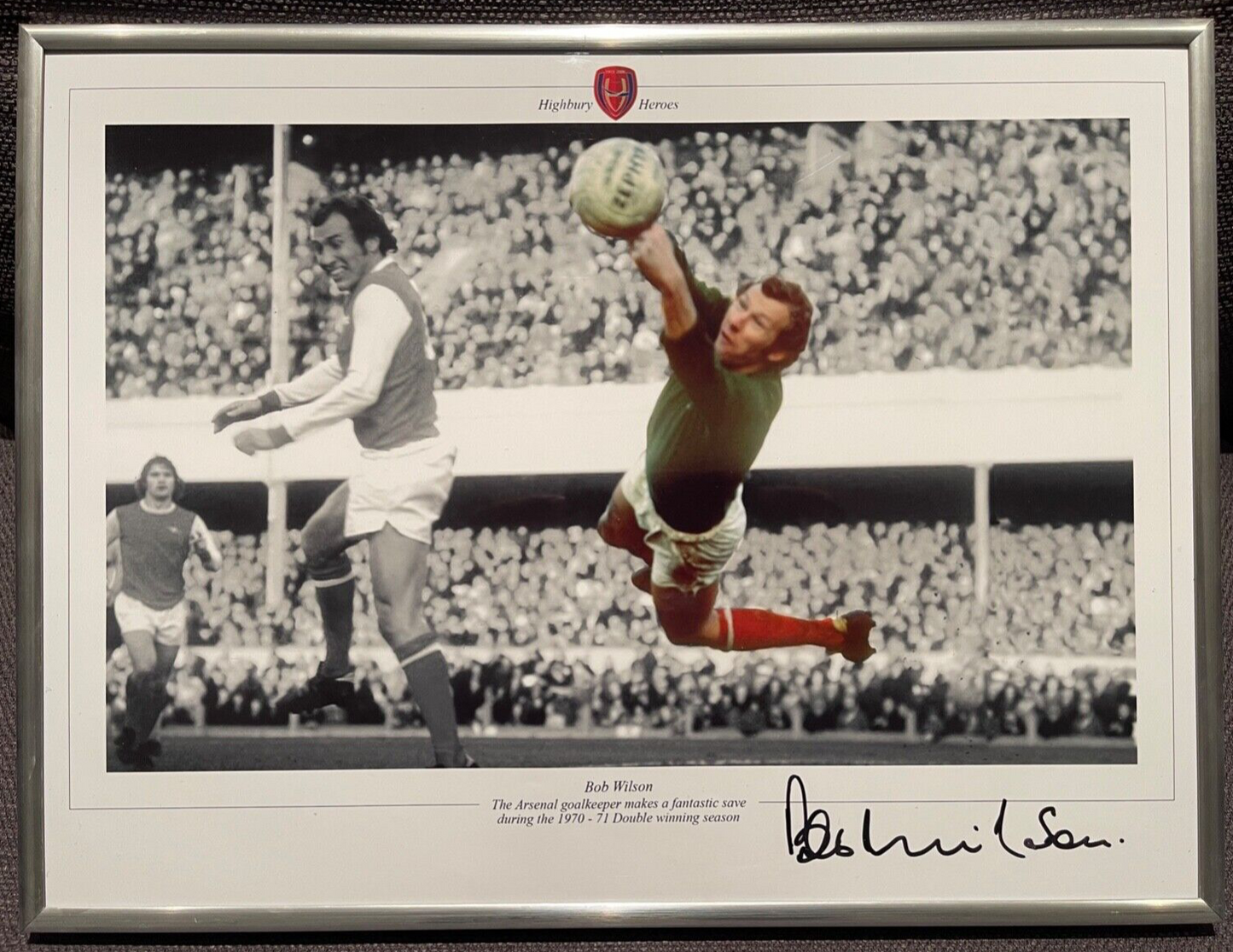 BOB WILSON ARSENAL FC LEGEND HAND SIGNED FRAMED PHOTO WITH COA