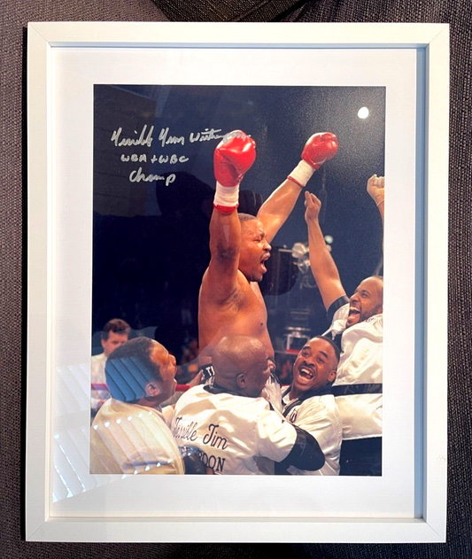 TIM WITHERSPOON FORMER WORLD BOXING CHAMPION HAND SIGNED PHOTO WITH AFTAL COA