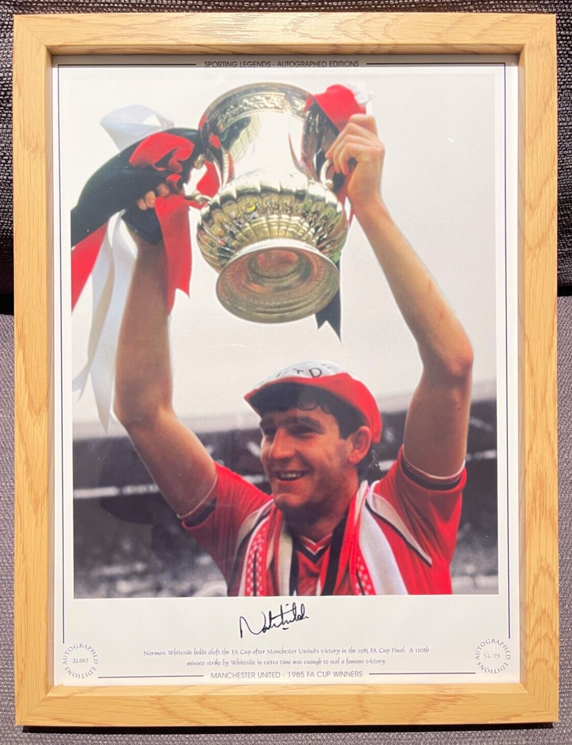 NORMAN WHITESIDE MANCHESTER UNITED LEGEND HAND SIGNED PHOTO WITH COA