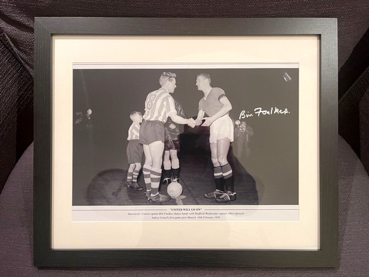 BILL FOULKES MANCHESTER UNITED LEGEND HAND SIGNED LIMITED EDITION PHOTO WITH COA