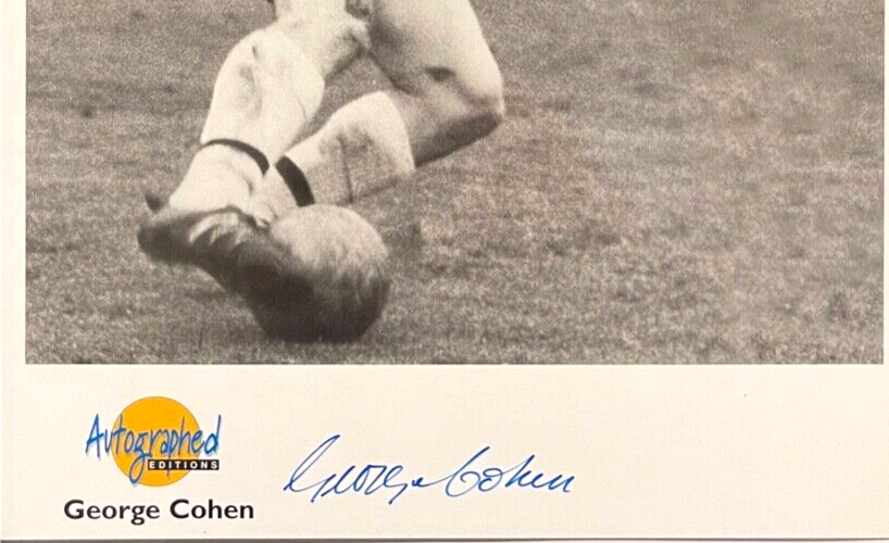 GEORGE COHEN, ENGLAND 1966 WORLD CUP WINNER, HAND SIGNED, FRAMED PHOTO WTH COA