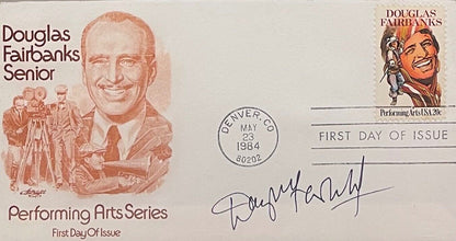 DOUGLAS FAIRBANKS JUNIOR FRAMED FDC PRESENTATION WITH COA