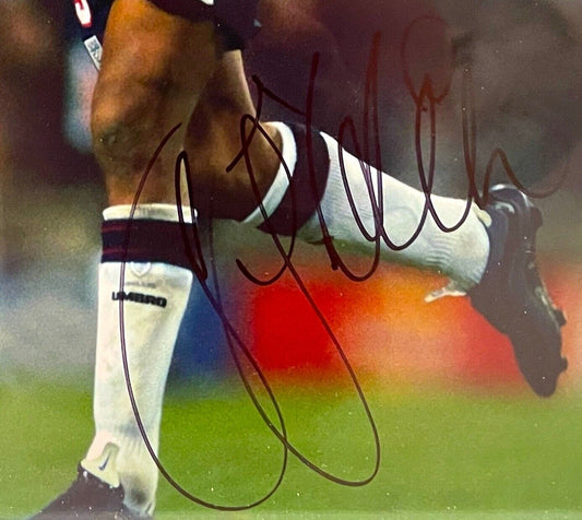 DION DUBLIN HAND SIGNED ENGLAND PHOTO WITH COA