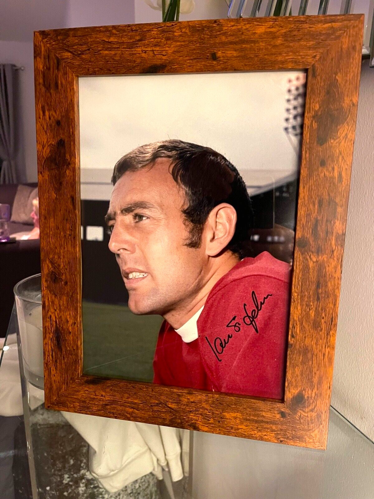 IAN ST. JOHN LIVERPOOL FC HAND SIGNED FRAMED PHOTO WITH AFTAL COA