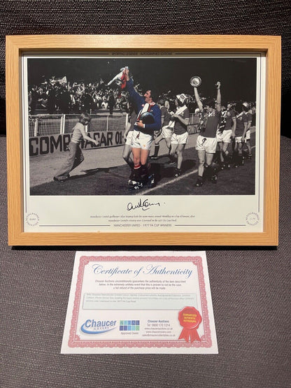 ALEX STEPNEY MANCHESTER UNITED LEGEND HAND SIGNED LTD EDITION PHOTO WITH COA