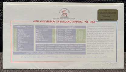 GEORGE COHEN, ENGLAND 1966 WORLD CUP WINNER, HAND SIGNED, FRAMED FDC WITH COA