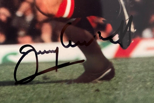 JIMMY GREENHOFF MANCHESTER UNITED HAND SIGNED FRAMED PHOTO WITH COA