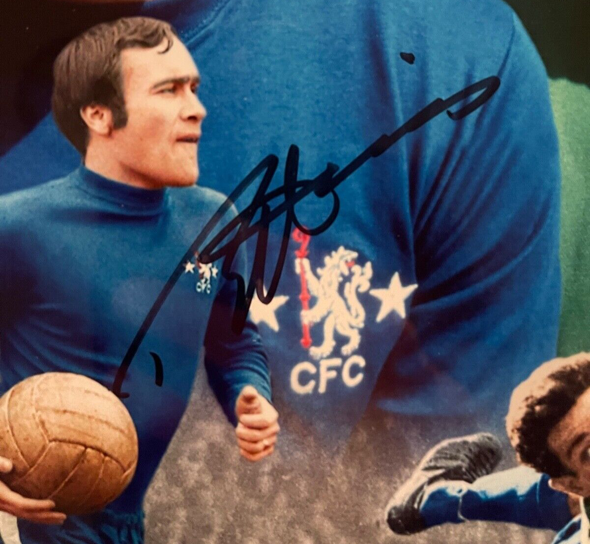 RON HARRIS AND PETER BONETTI - CHELSEA LEGENDS - HAND SIGNED FRAMED PHOTO WITH AFTAL COA