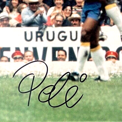 PELE - BRAZIL LEGEND - HAND SIGNED FRAMED 13' INCH X 9' INCH PHOTO WITH COA